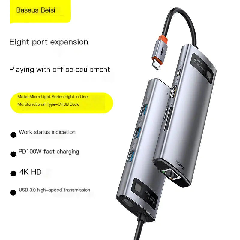 Baseus Metal Micro-light Series 8-in-1 Type-C Hub